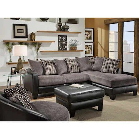 Casual Two-Toned Sectional Sofa